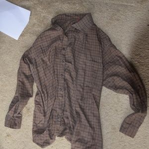 Eddie Bauer Brown and Black Checkered Flannel